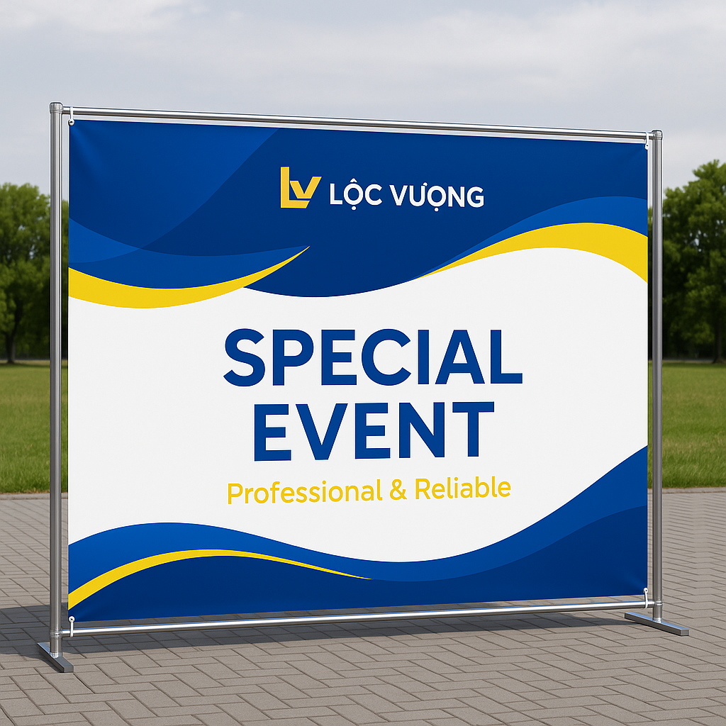 Mẫu bảng hiệu quảng cáo bạt không gân căng khung