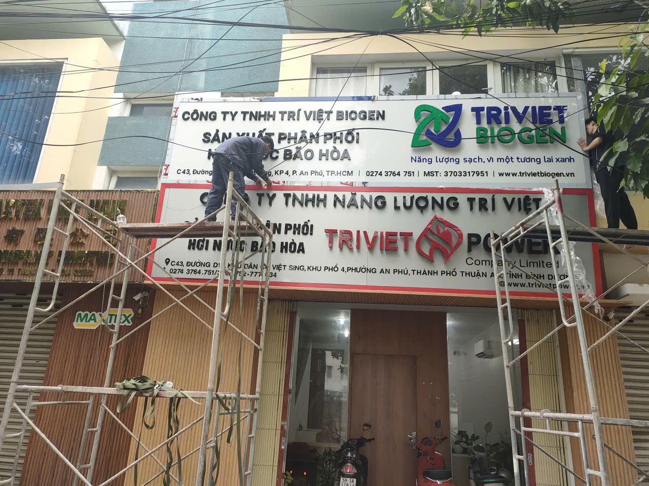 Thi Công Bảng Hiệu Công Ty Trí Việt Biogen thi cong bang hieu cong ty tri viet biogen